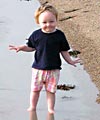 Splashing at low tide